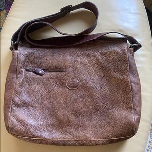 Roots Tribe Brown Leather Satchel Messenger Bag